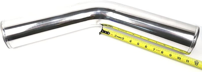 TenKeAuto Universal 3.5 inch Outside Diameter Aluminum Pipe Polished Tube (3.5" 45 Degree) - Image 2